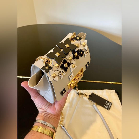 NWT Rare authentic Zac Zac Posen Eartha Mini Chain Leather Crossbody/bag - Picture 8 of 17